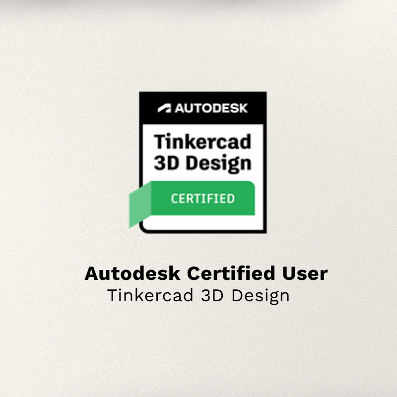 Tinkercad 3D Design certification