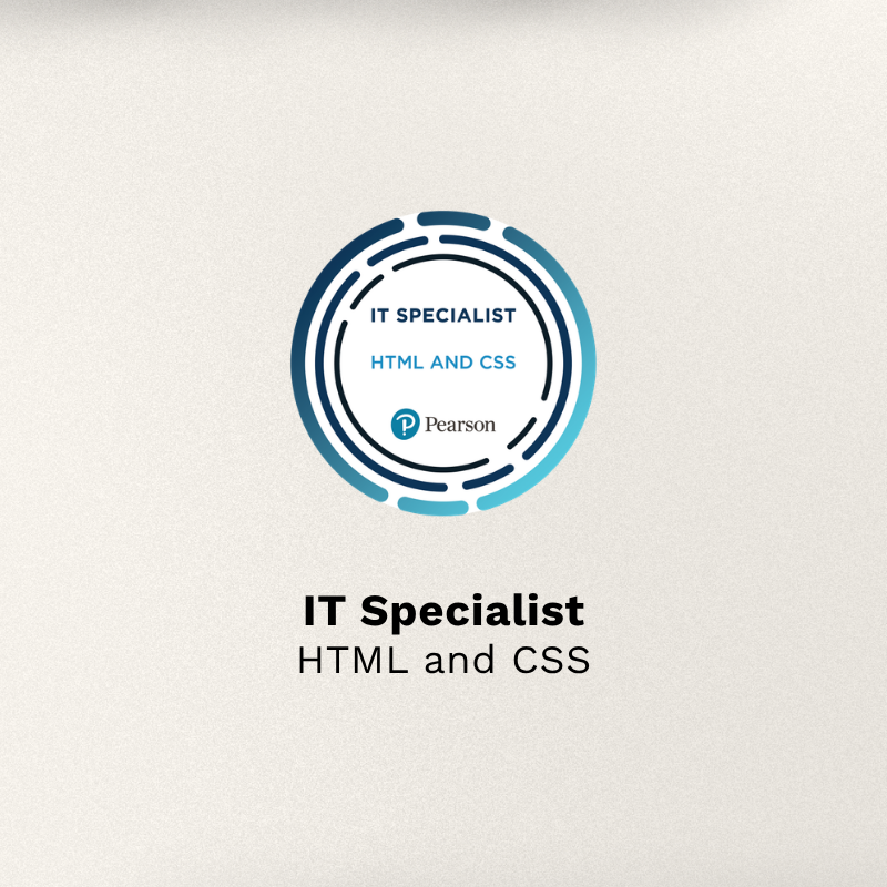 IT Specialist: HTML and CSS certification